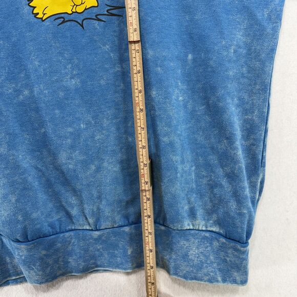 Simpsons Bart Skateboard Graphic Sweatshirt XXL Blue Acid Wash Retro 90s Style - Picture 10 of 12